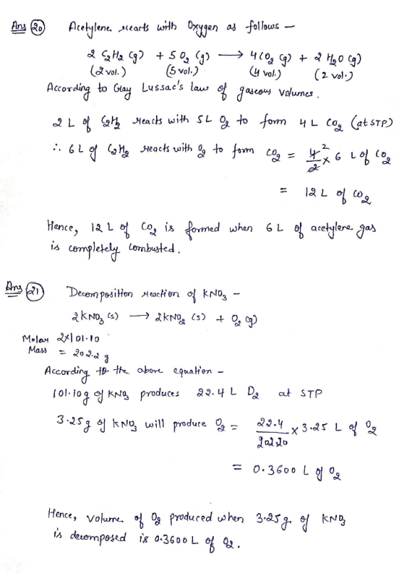 Any Acetylene, reacts with Oxygen as follows – 2 CH2 Cg? + 50, (g) → 460,92 + H2O cg) (2 vol.) (5 vol.) (4 vol.) (2 vol.) Acc