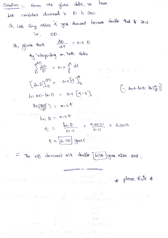 Soleition have data we - from the given consider demand is Dis 2012 det double that of 2012 become demand year So, lets say a