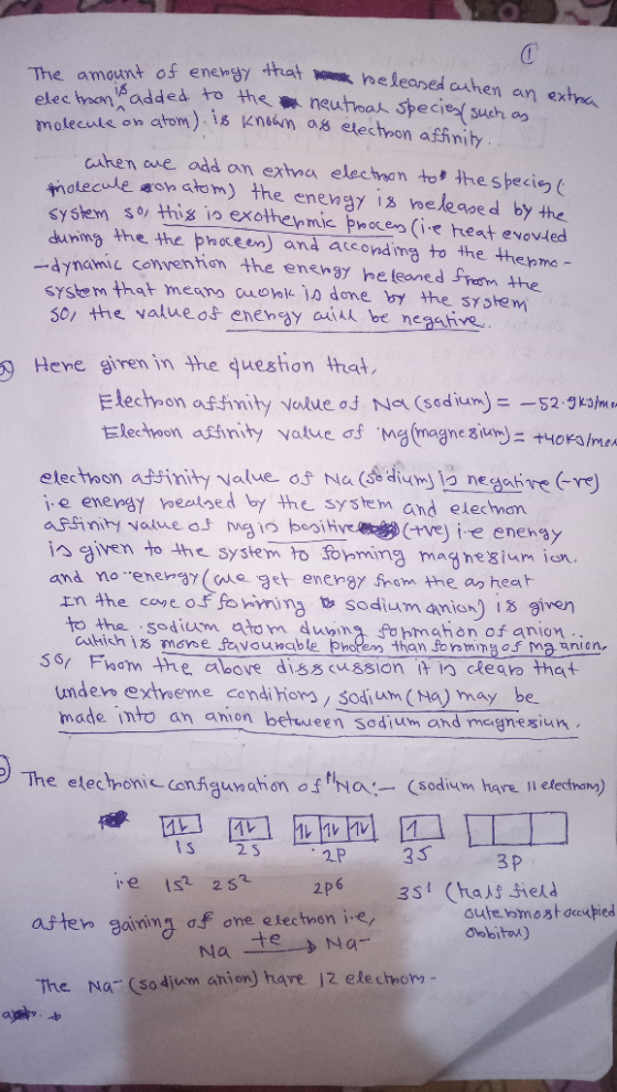 of energy that most released anten an extra The amount of energy that has electrons added to the neutral species such as we