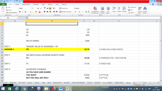 PE EPS, STOCK DIVIDEND Microsoft Excel (Product Activation Failed) File Home Insert Page Layout Formulas Data Review View Add