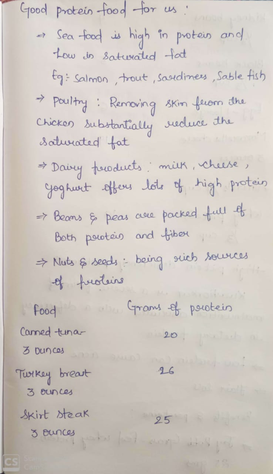 Good Protein food tor us Sea food s high in proten and tow din satusated tot tg: salmontrout , Sasidimes,Sable fish 7 Poulty