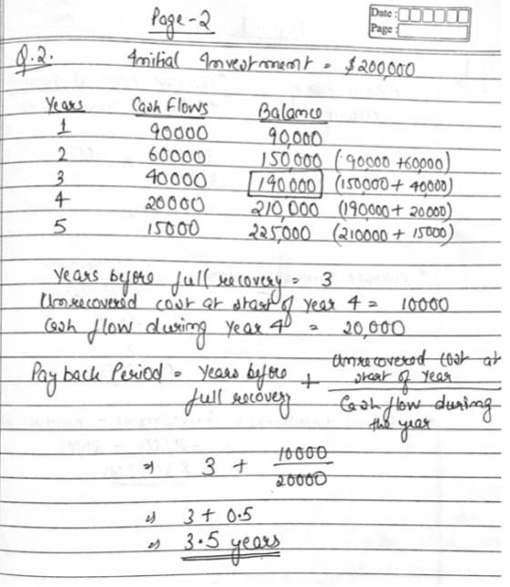 Page 1 Page-2 4milial forearmento $200000 Year Cash Flows Balance 90000 90.000 60000 50000 90000 760000) 40000 790000 (150000