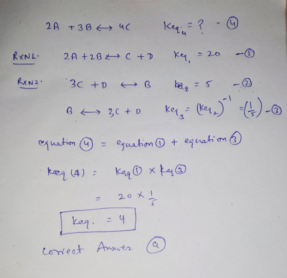 2 ? Keau 2A t38 uC -Co K4, 20 2A+28 C+D RXNL - S RXN2 3C +D B Keis t eguati on uation Oyuahion Kea Keg (4) 20 17 Conect Anrer