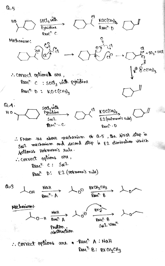 Pyrid Reach c Mechanism: orang-o rang 1 +SOHa 1 x 8 cms) :. correct options are, w Reach c : sol, with pyridine Reaca Di KOC(