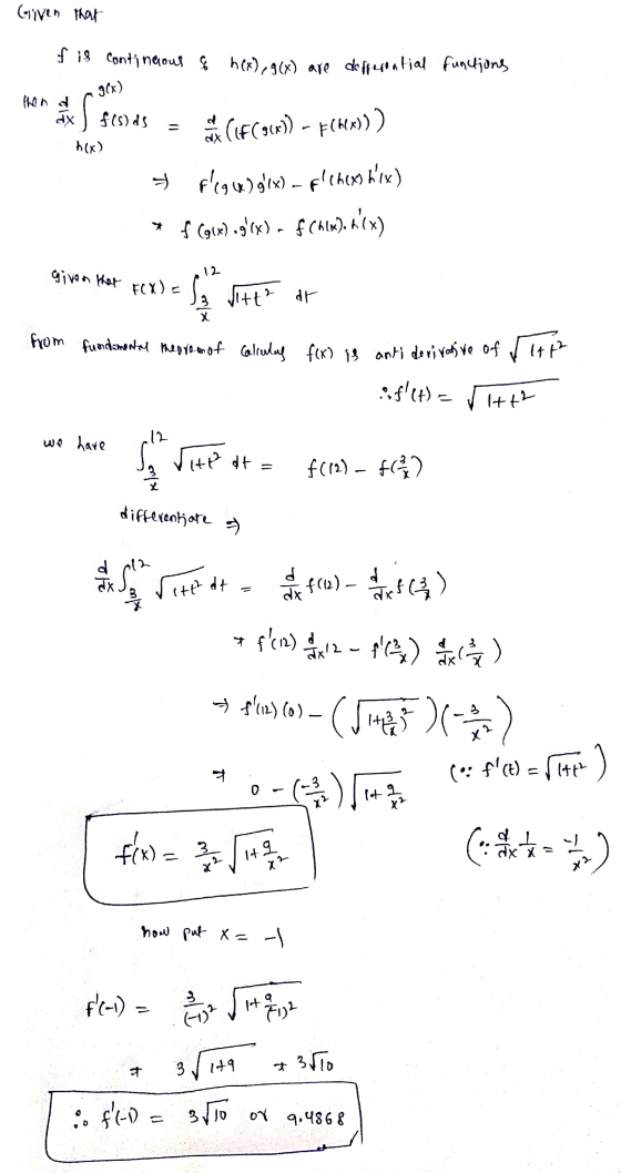 Given that f is continuous q hex), g(x) are defferential functions g(x) then a ax) f(s) ds = Ciscg() - F(klx))) hex) & f(g(x)