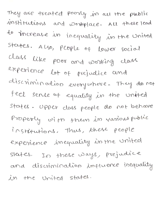 cleess like experience lot of prejudice They are treated poorly in all the public institutions and workplace. All these lead