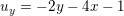 \small u_{y}=-2y-4x-1
