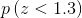 p(2<1.3)