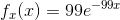 f_x(x) = 99 e^{-99x}