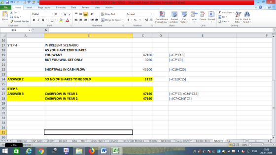 PE EPS, STOCK DIVIDEND Microsoft Excel (Product Activation Failed) File Home Insert Page Layout Formulas Data Review View Add