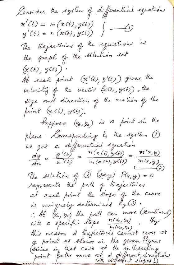 Canti der the Aystem dtatns xCE) yc)Cx),yct) at the slatonset he graph Arint ) gues the he uec ),ytt) teack the and direcio