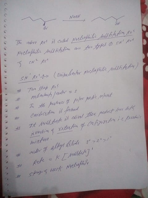 NOON The above Rx is called Nucleophilic wistikation Rx Ny cleophilie wat htetion au two types o swpx SNexis (Umpe levyter