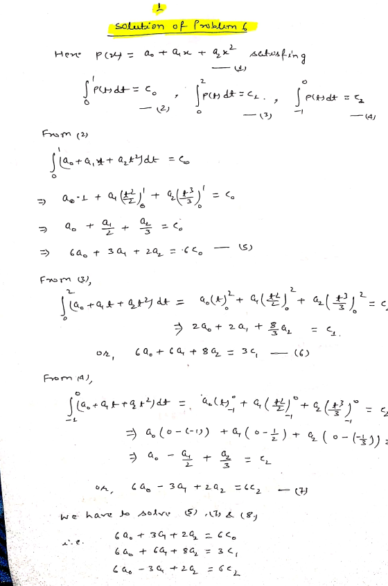 solution of problem 6 Here play = a + are t sutusting ax - le 2 sesat = co jes det er., jeres et = -12 ó —13) - -(4) from (2