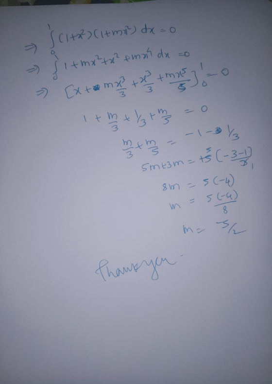 Cl+2²) (it mn) dx = 0 - it mx?t? eman de zo - [x the map tot mos o ! + m + Y3th = 0 htm = -1 -3 1/3 Smeam=ts (-3-1) 8m = 5(-4