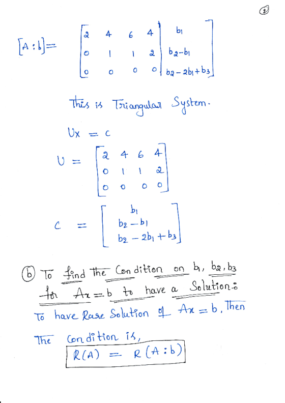 * TEiangdaa System U-la 464 aVe a to have Rase Solution Ax=b, Then R(A)R (A :b)