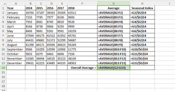 Seasonal Index 1 Year 2 Janua 3 Februa 4 Marclh 5 April 6 Ma 7 June 8 Jul 9 August 10 September9566 10255 10599 10900 11775 1