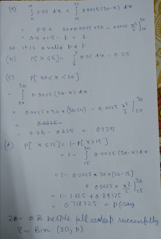 30 0025 (30 -x) dn 0.0S dx + 10 30 O.5+ 30 x0.002S x20- 0.15 1.5- 1 = 1. So t is a valid pd PE x <5 05 d 0.25 PL 20x 430 30 0