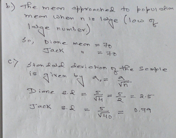 approeche to popuielien (ow he meon meon Shen n is 1o 1 numbex.) Dione hmecn Tack 7 3ton al leviNon the Semple is rem Diane s