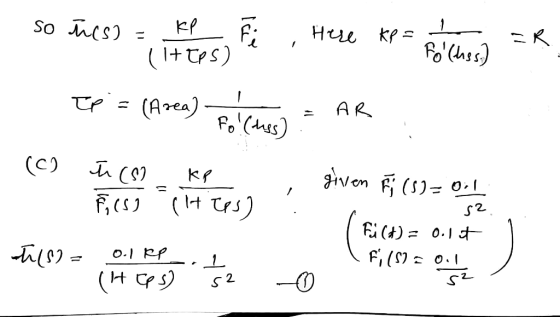so reso = KP (1+Eps) Here Kp = 1 ER . Fol(chss.) Ep = (Area) folches) : AR (C) T (S) KP , given F (5)=0:12 F (S) (tips) . s2