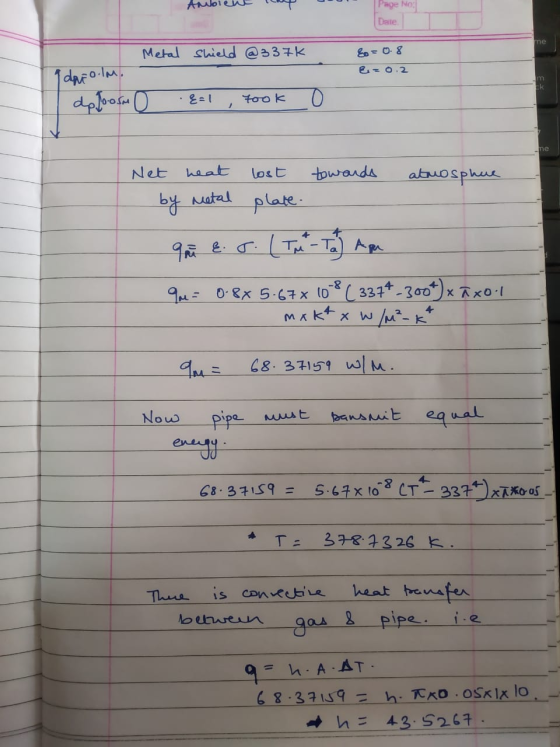 Ambient the Page No Date Metal shield @337K 80=0.8 B=0.2 I da olm. do Joosm O 8=1 , took o towards atmosphue Net neat by meta