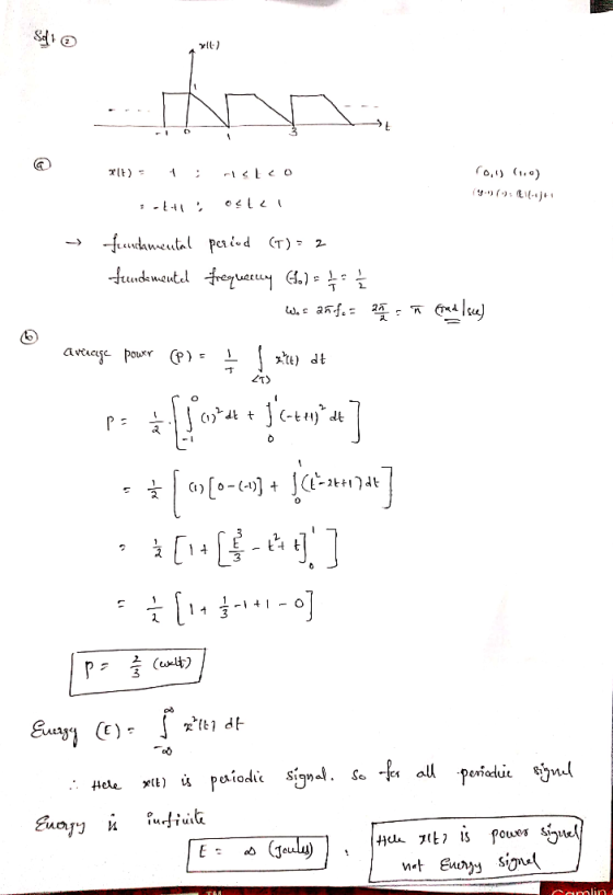 Sedie Il Arti 711) = 1; ISTO 0.0 (1) :-+1 - frendamental period (T) = 2 feud meutel frequercy (6)= { WE 27fc = 2 ñ Brand I se