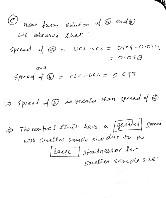 I now from solution of @ and o We observe that spread of @ = UCL-2c6= 0/09-000312 = 0.070 and spread of D = CLC-LC6= 0.093 Š