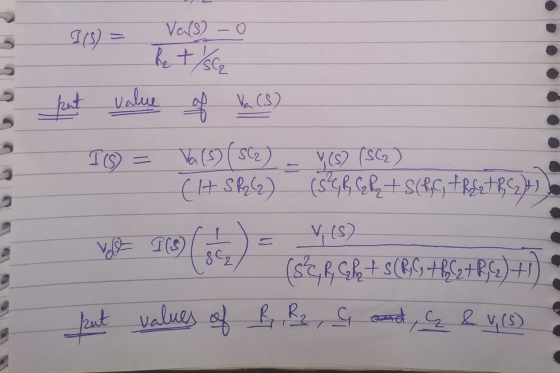 I(S) = Vals - het / & fent value of Va(s) 19 = Va (5) (562) - YCS) (SC) (IH SR2 (2) (SGR Cq h + S(PC, tRa2th (2) volo I (S) (