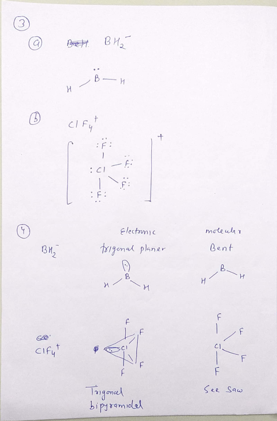1 h Belt Bhat В. н cleut + rū -ü: molecer BH Electronic trigonal planer Bent B H - J- Clfut See saw Trigonal bipyramidal