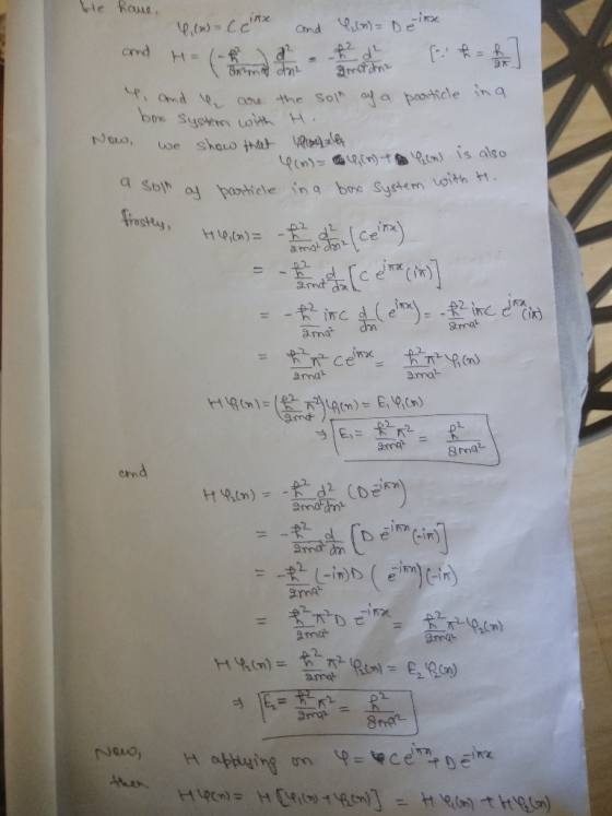 Lie Raue, Cnd im)D crd H-(- 2redn f,Omd , a the Sol a a pooticle in q box Systerm oth H Gwe shoo th Vle )is also Pin)- sin)t
