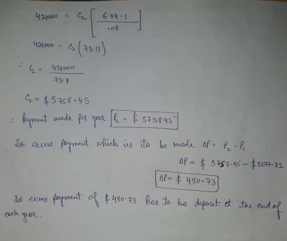 421000 6.84-1 با . 08 421000 (3 ( 73-11) 424000 73.0 G = $5758.45 year $5758.45 So excess payment payment which is to be mode
