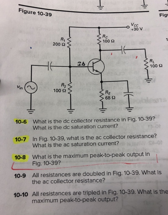 Figure 10-39 Figo Vcc +30 V SRO 10022 2003 ZRL 1002 R23 1002 682 10-6 What is the dc collector resistance in Fig. 10-39? What