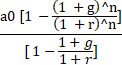 (1+g)^n- ao [1-(1+r)^n- [1-4