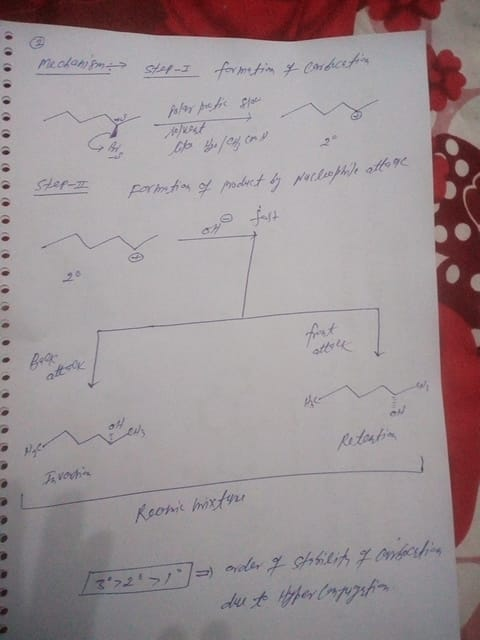 mechanism step-I formation of condict Polar Actic flee ( ( ( 2 formation of racheopht product by Te voch Roomie mixture /372