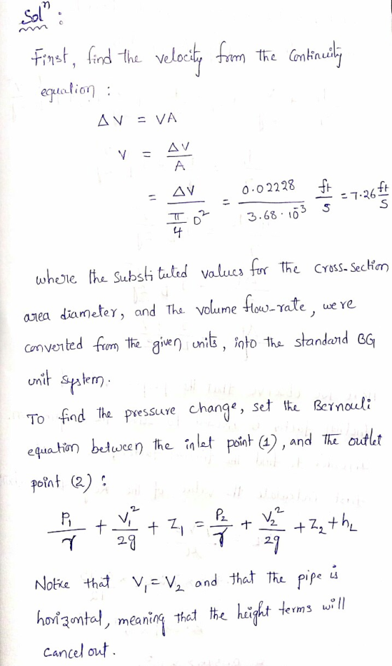 sol? 9 First, find the velocity from the continuiting explotion : AV = VA V AV А AV 0.02228 ft = 7.36f7 5 T 0² 3.68.103 were