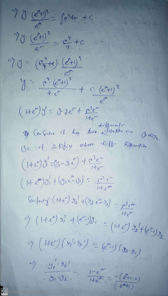 7 y Cent) 2 = fund te 77. (et)+C em y (6) + c (er? So et Satisfiy above diff. quarfiba. y (1+2) y; +(981 = (1+e) * f () tc.