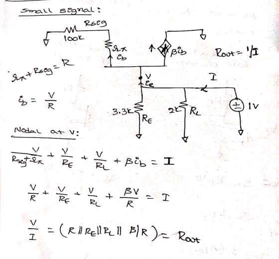 Small segnal: Bib Rout=/1 extRoog=R I Wodal Nodal at v: Rectan - 17 h + k + Bib=I + Bee I Z = (RiRellell BlR)= Root