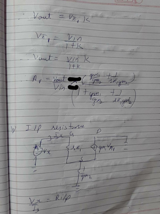 Vout = Vnik Vout= vink - ) Ar = Vout Ill resisturne Fama \ ا - كل