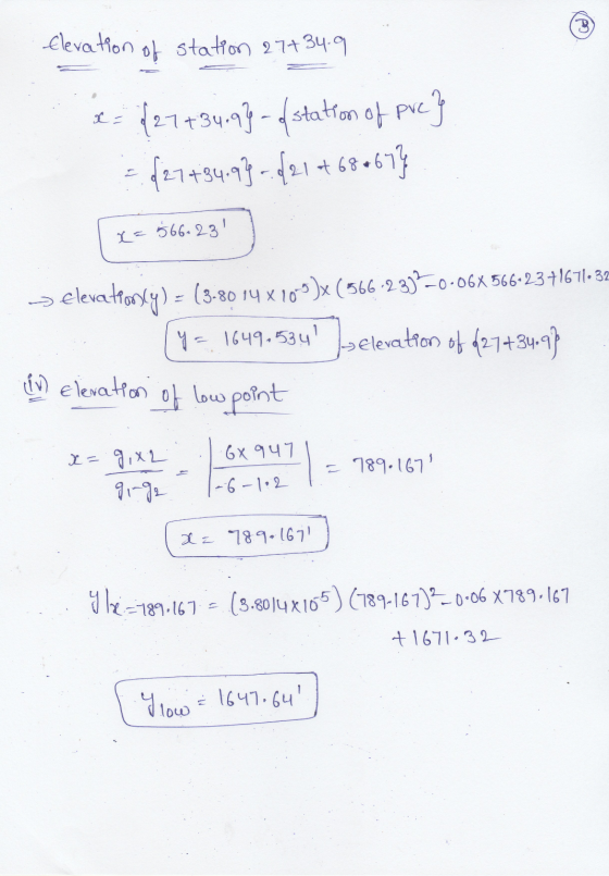 Elevation of station 27+34.9 1: 12743097 - fadation of pozy (27 +34.97 - (21 4 68 +67} { x= 1566.281 --> elevatronx y) = (3-8
