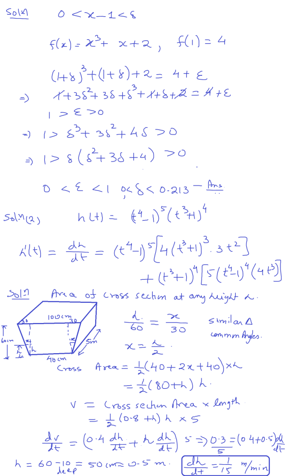 soln o <x1 < g f(x) - **+ x+2, f(1) = 4 (1+8j9+(1+8)+2 = 4+ E X+38² 35+8²+x+6+2 = 4 +E I>E 2 is s+35+45o => 1> 8 (8+38+4) >o