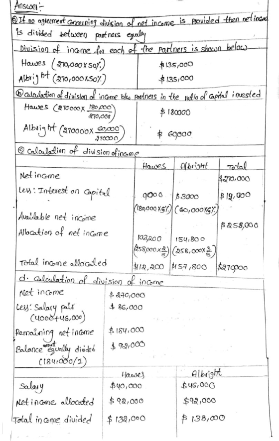 970000 Answer- 1.10 agreement concerning division of met income is provided then net incord is divided between partners equal