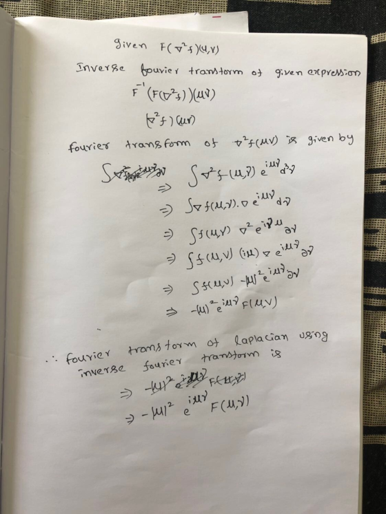 DILAH given F(pf) (U,y) Inverse fourier transform of given expression F (F?))(ur) (2²) Cur) fourier transform of +²+(MV) is