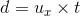 d = u_x imes t