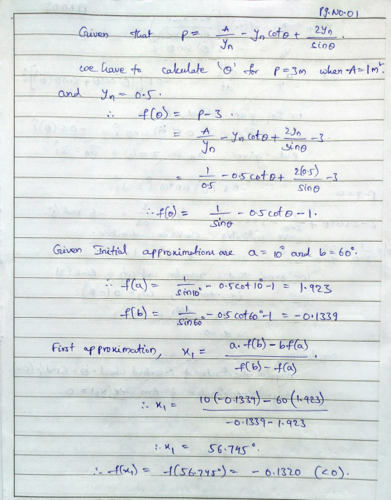 Pg. Noool Criven A that p= In cotot 24. sino yn we have to cakulate o for p=3m when A=1m² and In = o.s. flos = p-3 A - Incoto
