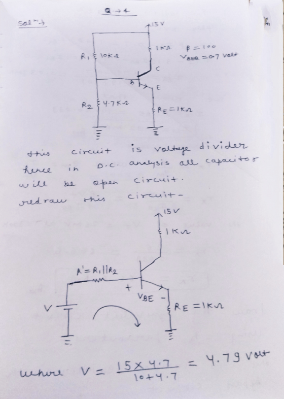tos r D-c.ar akl s į sau.cafau + in んnu bi apa circui+ wlu 15 V IR VBE 1+4.7