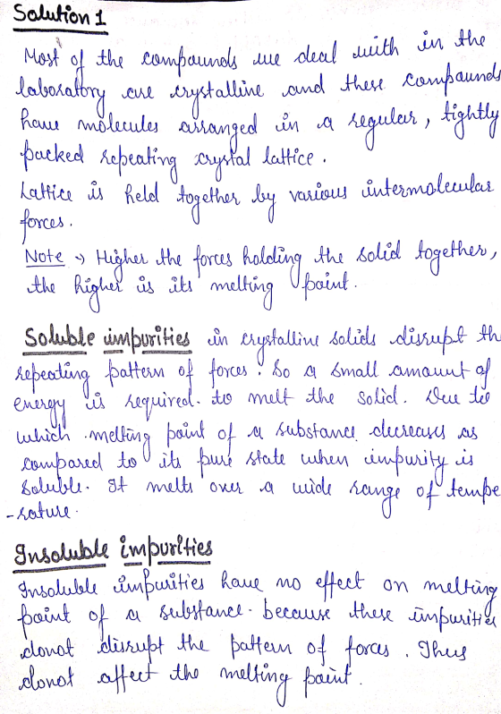 Salution 1 vious intermolecular 0 1 STARTED Most of the compounds we deal with in the laboratory are crystalline and these co