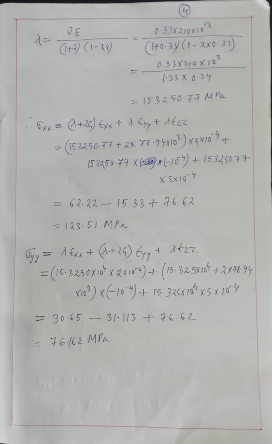 2= CH (1-2) (It) (1-27) 0-33X210X103 (10.33 (: - 2x0.33) 0.33X2108103 1.33 X 0.34 - 1532 50.77 MPa Txx = 4+26) Exxt ) Eyy t X