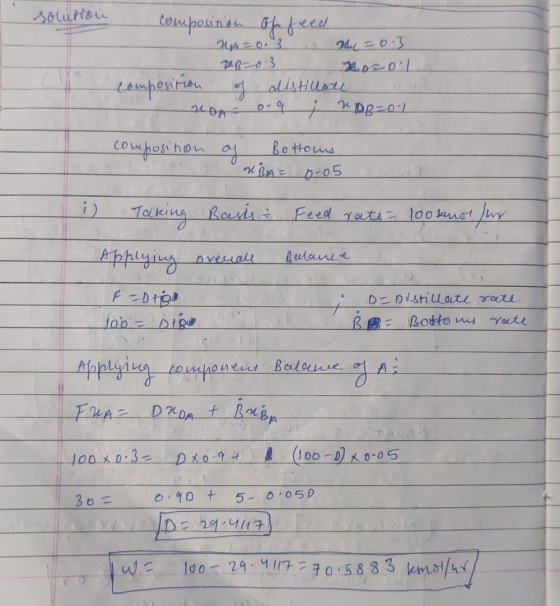 solution composition Ohe feed ДА = 0.3 x 24 - 0:3 2003 ж. рео? | composition of distillate 24 р. о- і * De=0:) composition of