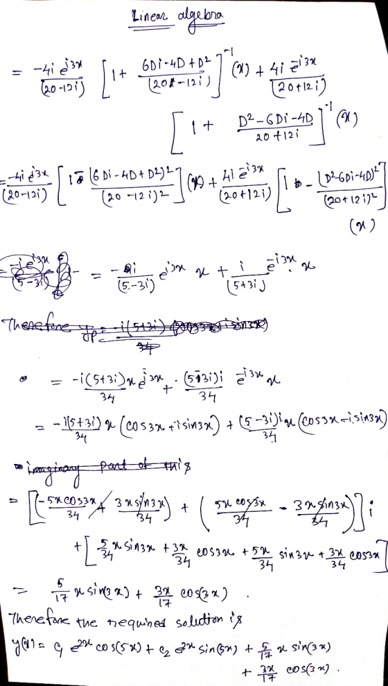 Linear algebra -4i 83x (20-121) GD1-4D+D2 (208=121) (1 +41 zisa 120+12;) D2 – G DI-4D (0) pisany 20+121 -hi ex lio (6 Di-4D +