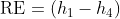 \textup{RE}=\left ( h_{1}-h_{4} \right )