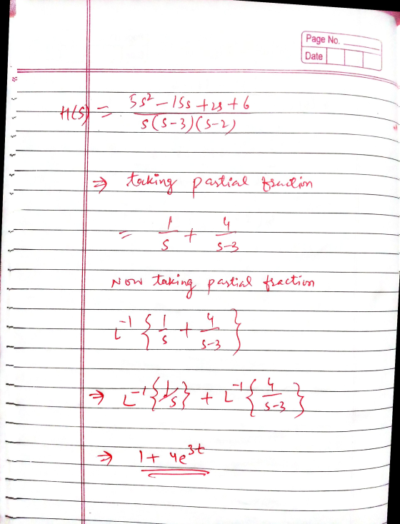 Page No. Date His = 55² - Iss tasto S(5-3)(52 + 2 taking pastial fraction + S 53 Now taking partial fraction S 하동 ㅋ + 4 + ㄴ 로
